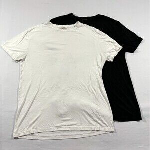2 PK ONNO Men’s Bamboo T-Shirt Black White Organic Soft Lightweight Tee Sz M